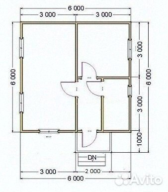 Каркасный дом щитовой 6х6