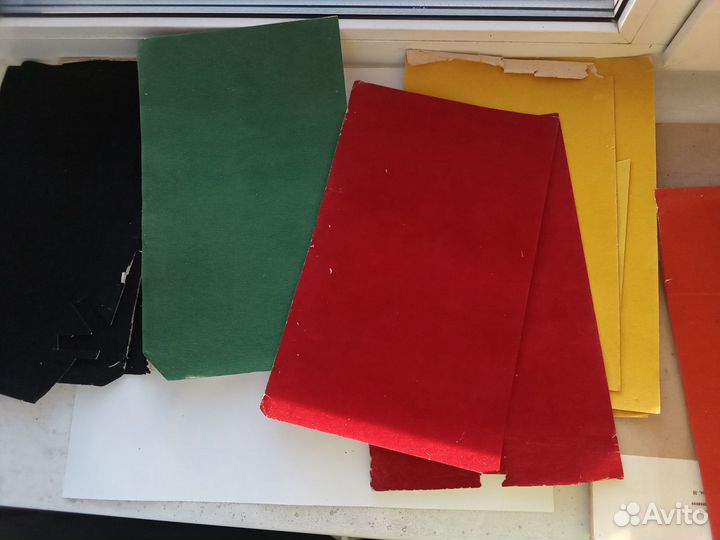 Цветная и бархатная бумага СССР, набор