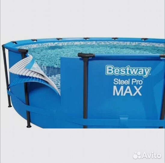 Каркасный бассейн 366 на 133 см. steel PRO MAX