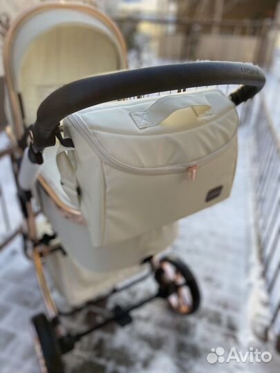 Новая коляска dalux 608 2в1 экокожа белая