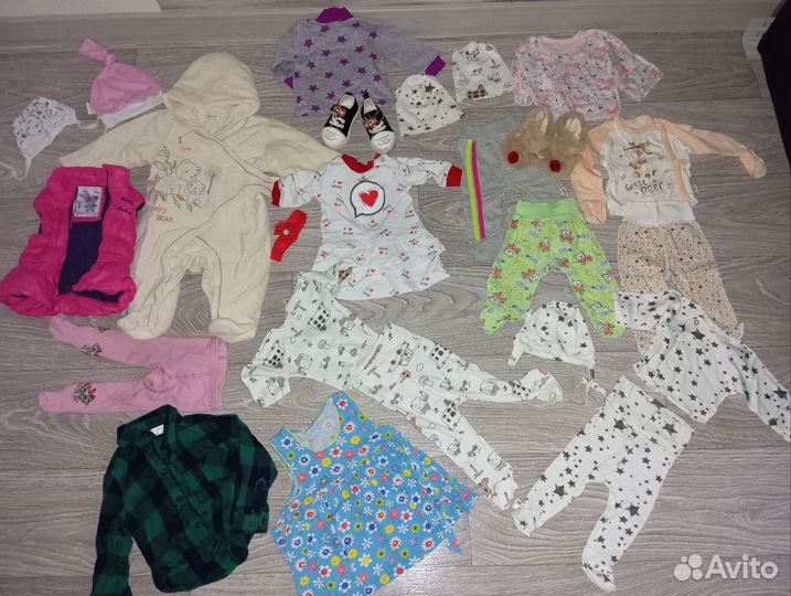 Вещи пакетом на девочку от 0 до 6 месяцев