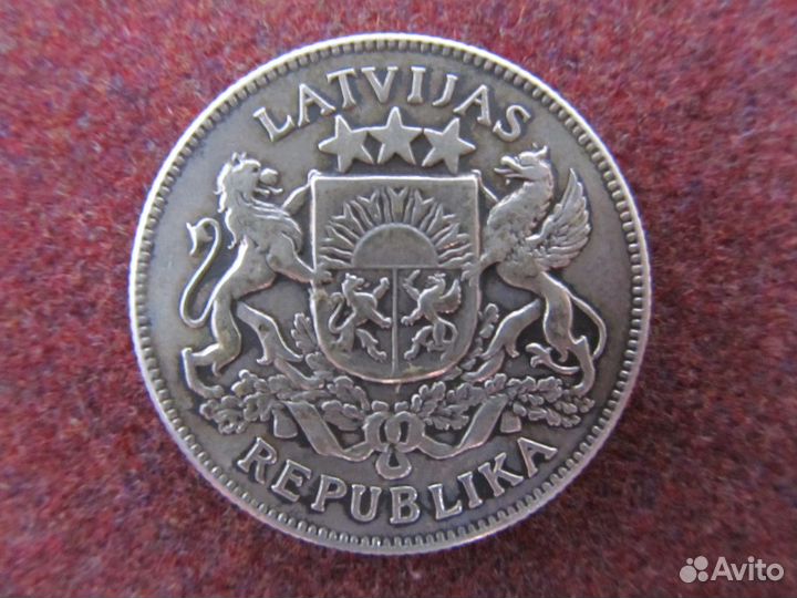 2 лата Латвия 1925 г. серебро