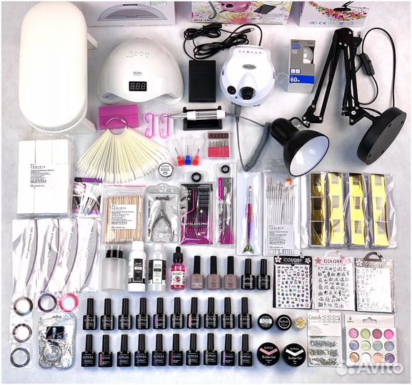 Все для маникюра, лампа, гель-лаки, машинка
