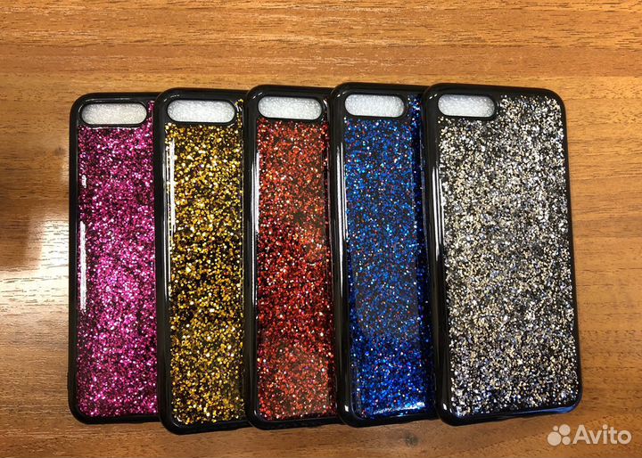 Чехлы с блестками на iPhone 6/7/7Plus/X