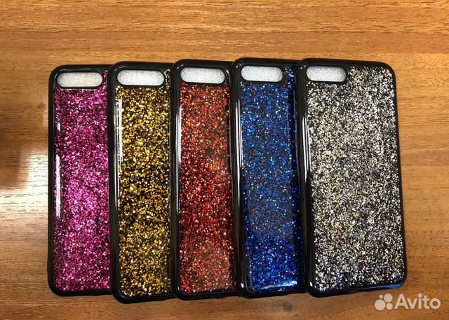 Чехлы с блестками на iPhone 6/7/7Plus/X
