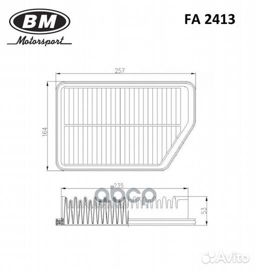 Фильтр воздушный FA2413 BM-Motorsport
