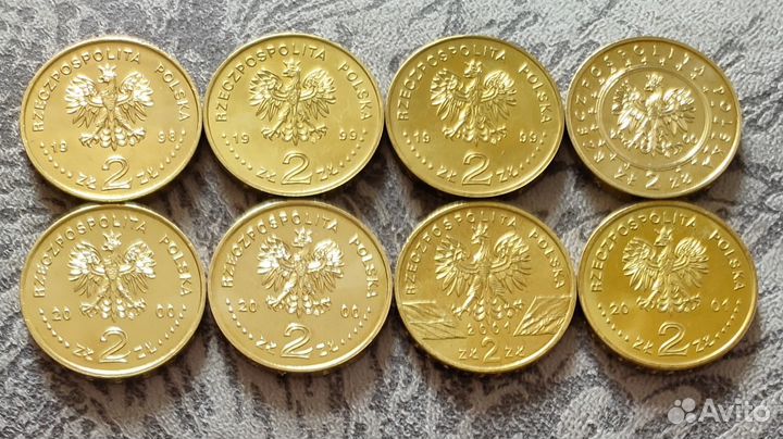 Монеты Польши 2 злотых 1996 - 2012 г