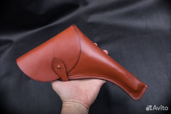 Кожаная авторская кобура для Webley Mark VI