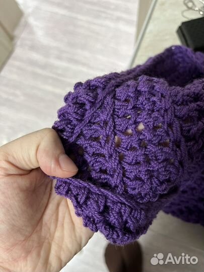 Шапка, шарф вязаный ручная работа