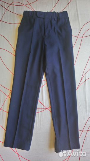 Брюки школьные синие 140