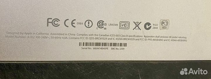 Apple iMac 27 2009 A1312