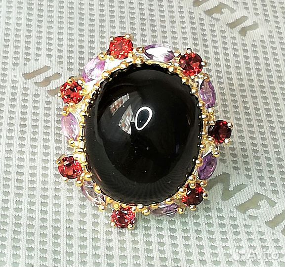 Кольца 17,5, 18, раухтопаз серебро К011