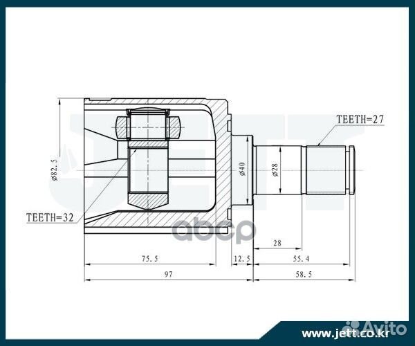 ШРУС внутренний jett V40-3009 V40-3009 jett