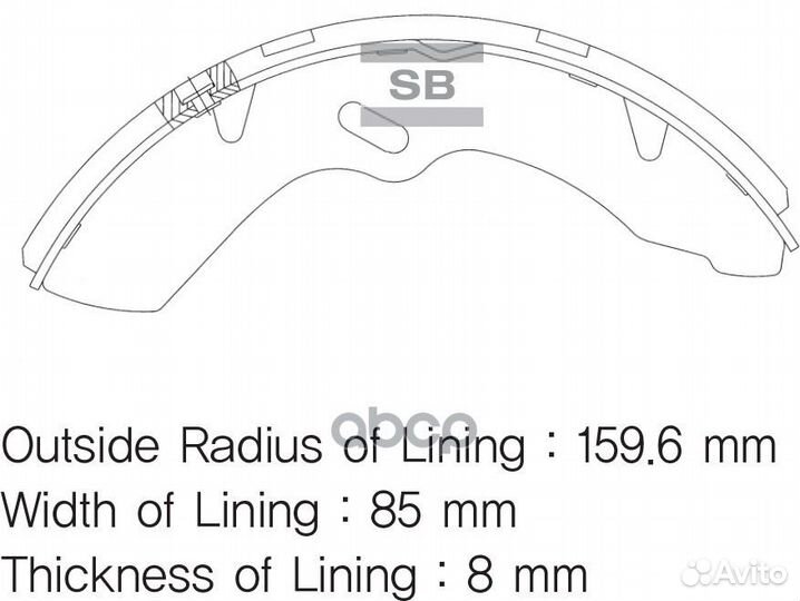 Колодка торм.бараб. 1 шт. Hi-Q hyundai HD 3.5 T