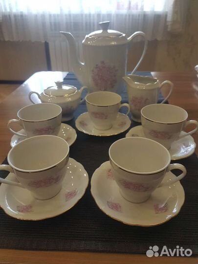 Фарфоровый кофейный сервиз Польша Cmielow