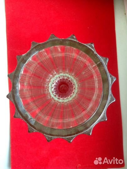 Граненная стеклянная вазочка СССР