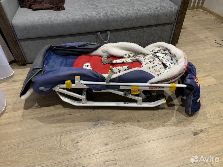 Санки-коляска disney baby 2 микки маус