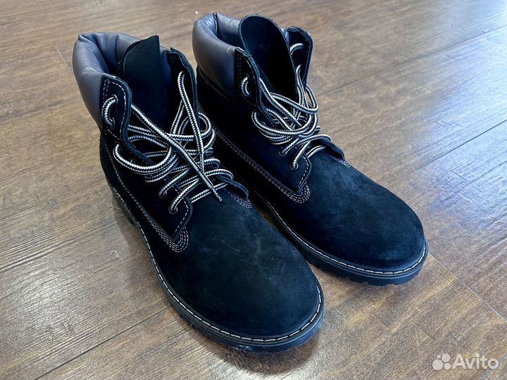 Ботинки мужские демисезонные черные нубук