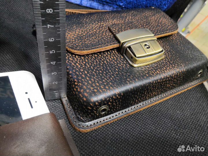 Барсетка кожаная мужская новая