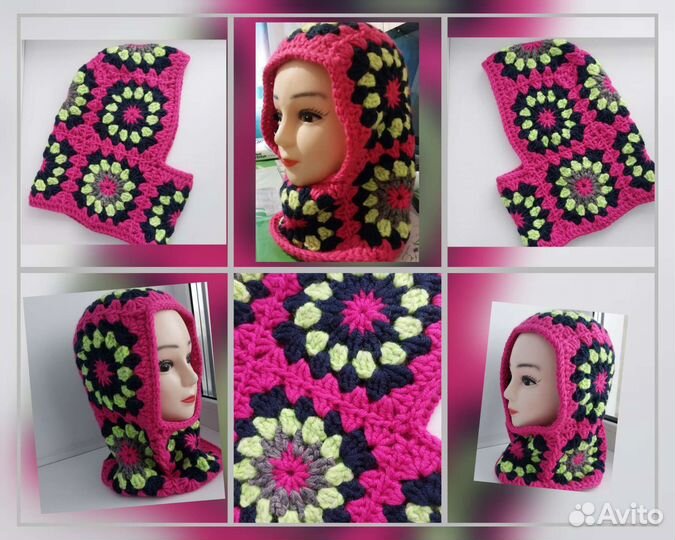 Балаклава Капор Кроше(бабушкин квадрат)