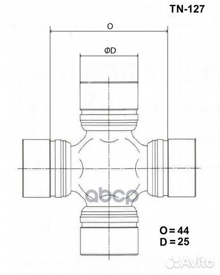 Крестовина япония 25,00/44,00 IN GUN-27 TN-127