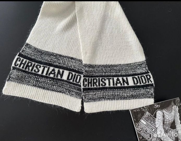 Шапка и шарф Диор ангорка