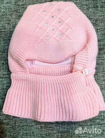 Шапка шлем для девочки демисезонная