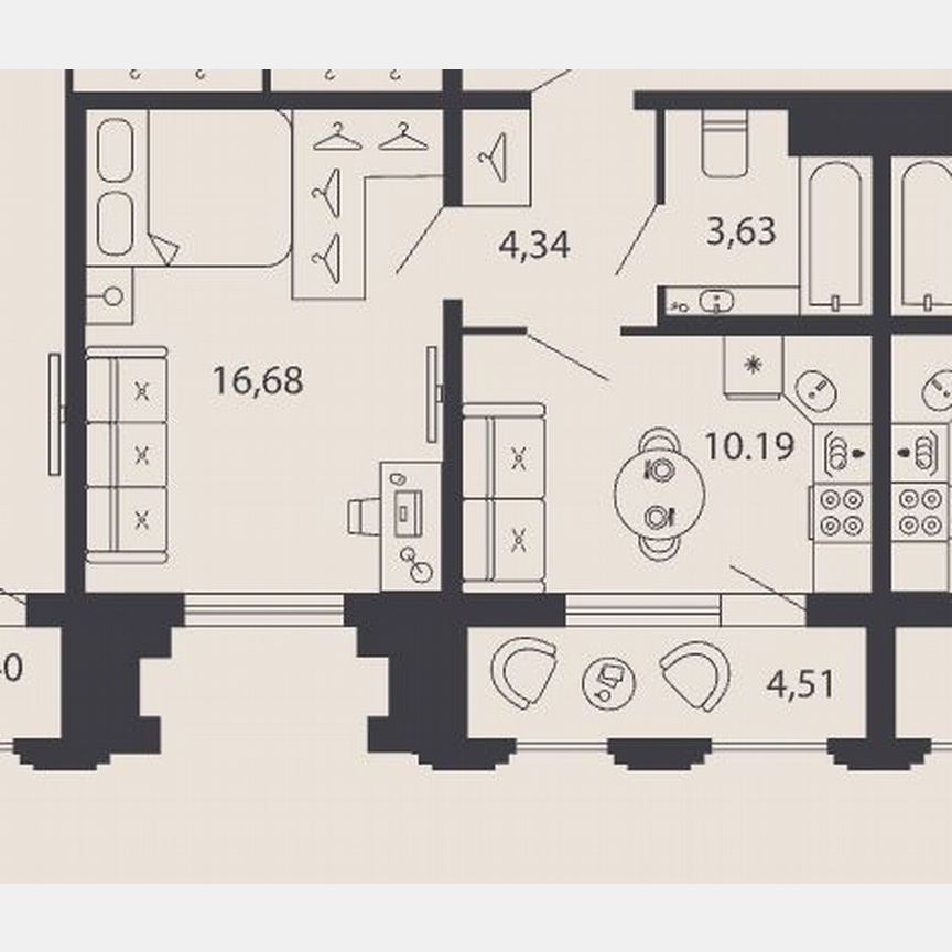 1-к. квартира, 37,3 м², 3/25 эт.