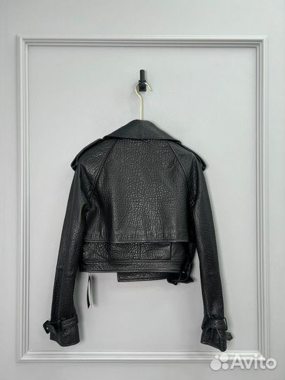 Кожаная куртка косуха YSL