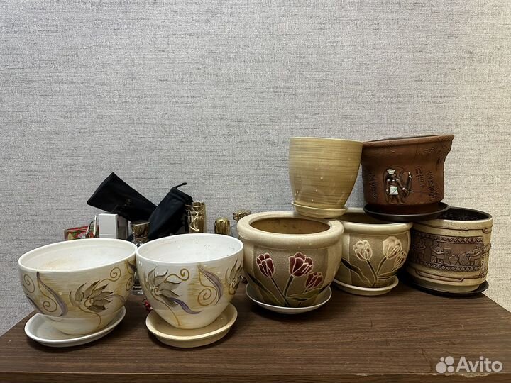 Керамические горшки для цветов бу