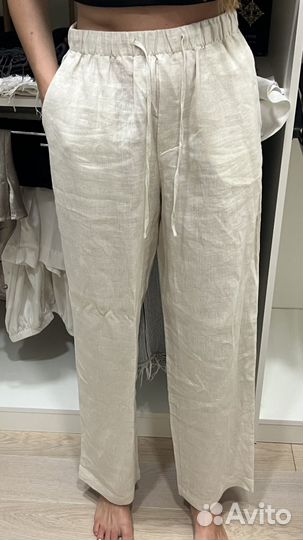 Льняные Брюки lime