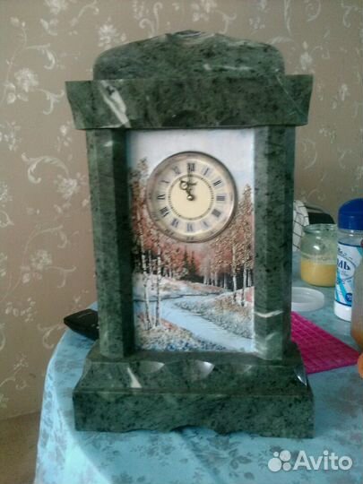 Часы Агат натуральный камень тяжелые