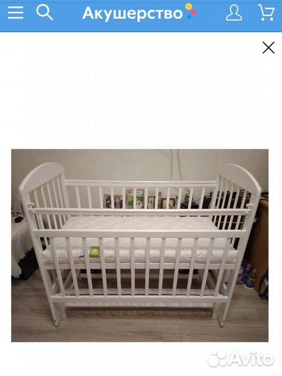 Детская кроватка с продольным маятником