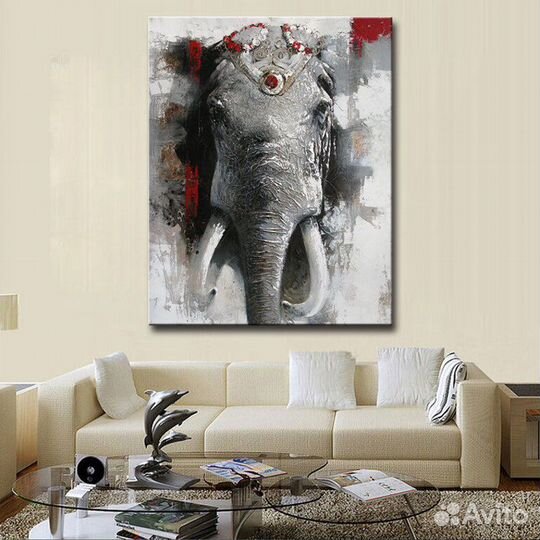 Картина маслом на холсте Индийский Слон