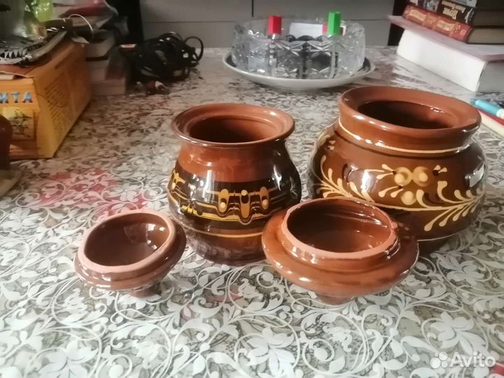 Керамические расписные горшочки винтаж СССР