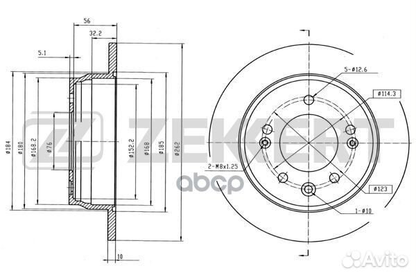 Диск торм. зад. Hyundai i30 I II 07- ix35 10