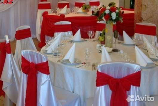 Чехлы на стулья для свадьбы, юбки и скатерти. бу