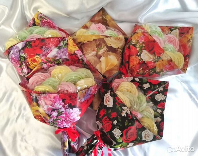 Букеты из безе, меренга на палочках