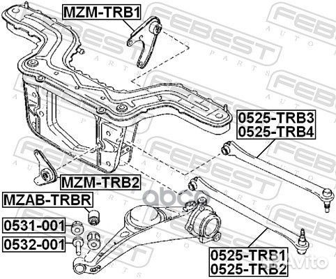 Опора дифференциала ford escape/mazda tribute 00