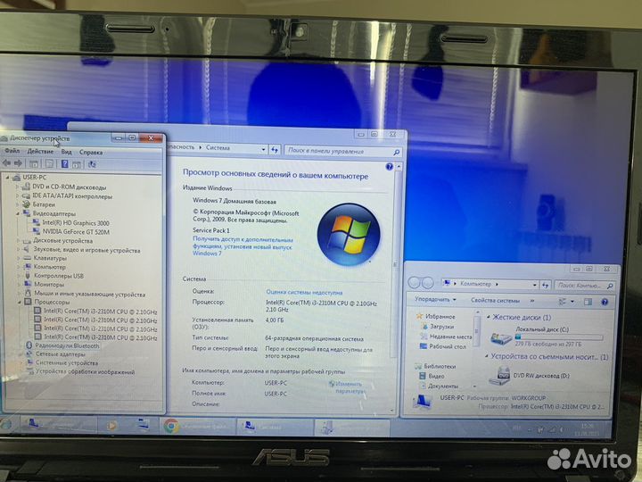 Ноутбук Asus K52JC, i3-2310m, 4GB, 320GB, GT-520