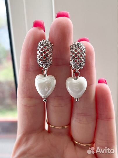 Серьги с сердцами
