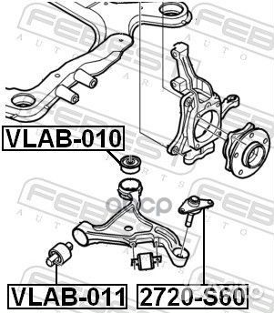 Сайлентблок рычага передний volvo S60 01-09, S8