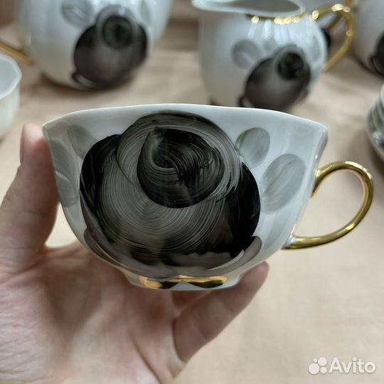 Чайный сервиз черная роза дулево (сзр)