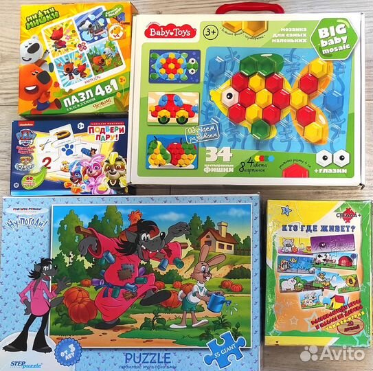 Пазлы, Puzzles, много, два пакета, настольные игры