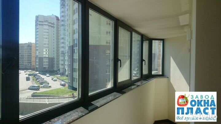 Кашированное окно «темный дуб» 2900/1350