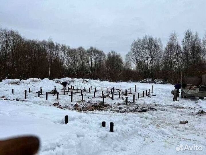 Монтаж винтовых свай под ключ