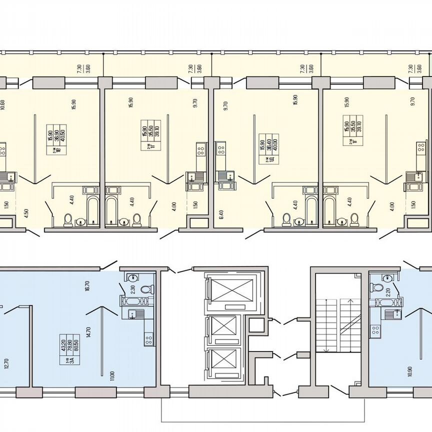 2-к. квартира, 62,1 м², 4/19 эт.