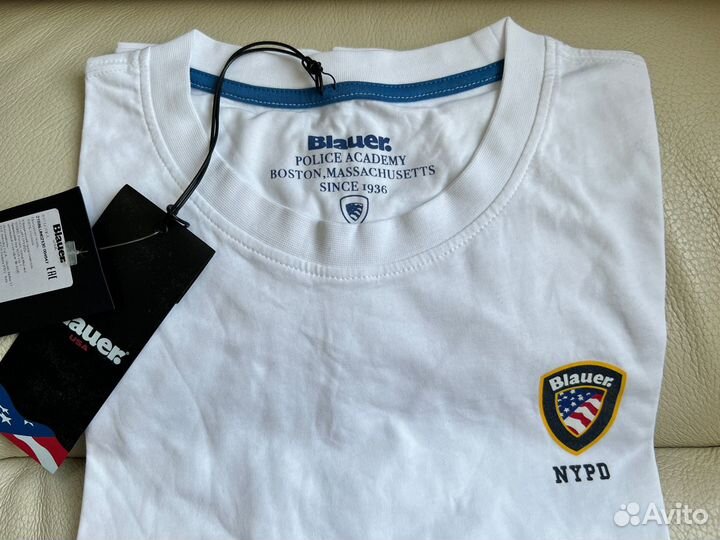 Футболка Blauer USA N.Y.P.D Белая Оригинал L, XL