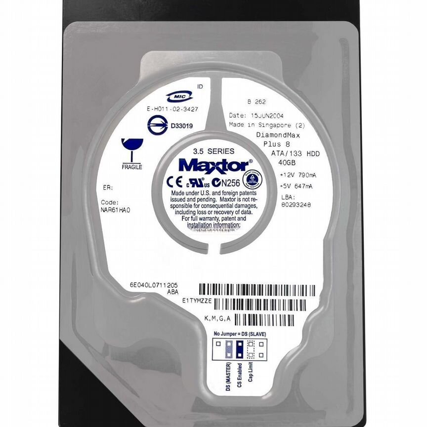 [6E040L0] Жесткий Диск Maxtor 40gb 7200 Ide 3.5" Hdd 6e040l0