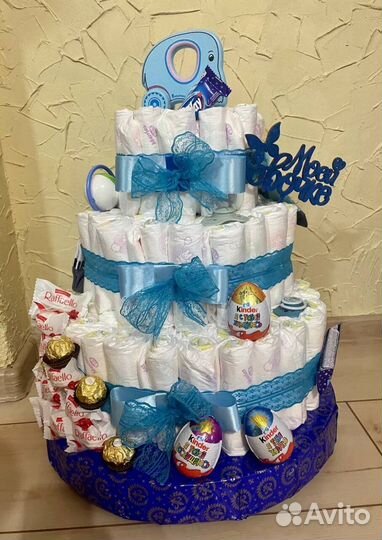 Торт из памперсов подгузников